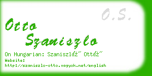 otto szaniszlo business card